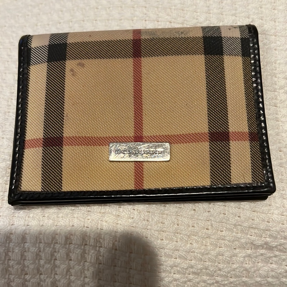 Burberry vintage canvas card wallet